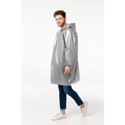 Дождевик-плащ CloudTime, серебристый-4