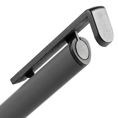 Ручка шариковая Standic с подставкой для телефона, серая-5