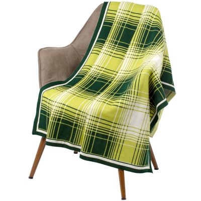 Плед Duotone, зеленый с белым-1