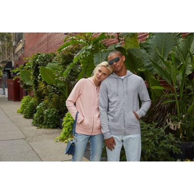 Толстовка на молнии с капюшоном унисекс BNC Inspire (Organic), белая-5