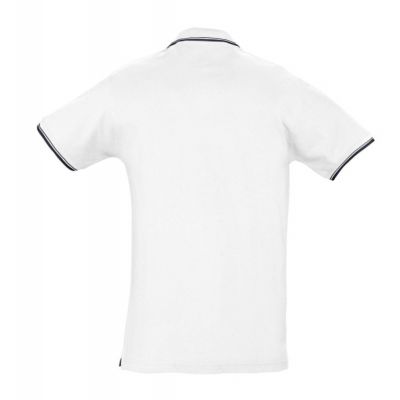 Рубашка поло мужская с контрастной отделкой Practice 270, белый/темно-синий-1