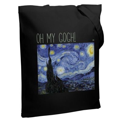 Холщовая сумка «Oh my Gogh!», черная-0