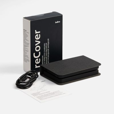 Внешний аккумулятор с беспроводной зарядкой reCover 8000 мАч, черный-7
