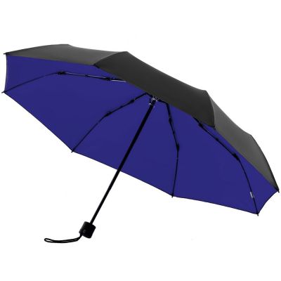 Зонт складной с защитой от УФ-лучей Sunbrella, ярко-синий с черным-0