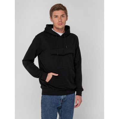 Худи унисекс с карманом на груди Chest Pocket, черное-9