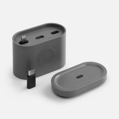 Зарядная станция с часами и подсветкой Large Charge ver.2, серая-5