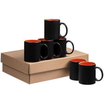 Набор из 6 кружек-хамелеонов On Display, оранжево-черный-0