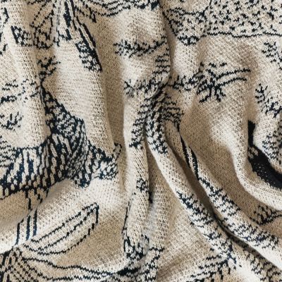 Плед Savanna, белый с синим-4