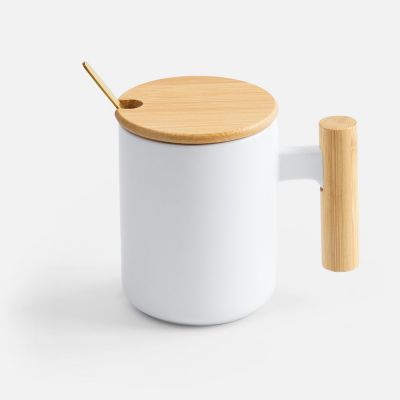 Кружка с ложкой Eco Fusion, белая-0