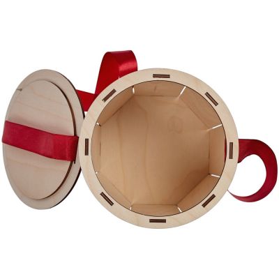 Коробка Drummer, круглая, с красной лентой-3