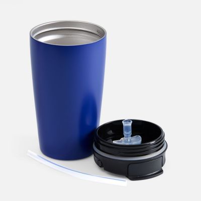 Термостакан с двумя поильниками Duetta, синий-4