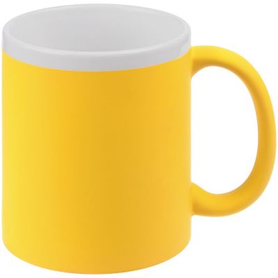 Кружка StopSpot с покрытием софт-тач, желтая-0