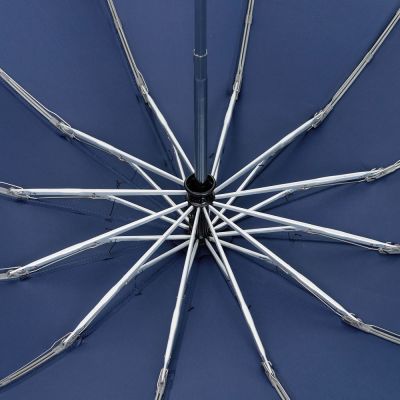 Зонт обратного сложения inLoop с ручкой-карабином, темно-синий-3