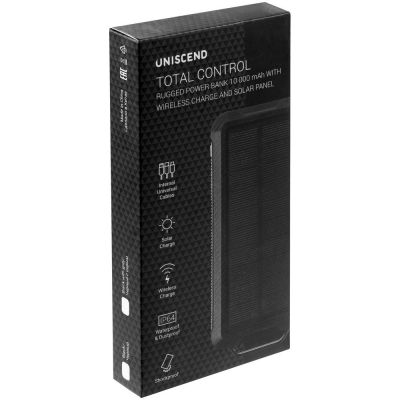 Аккумулятор защищенный Total Control 10000 мАч, черный-10