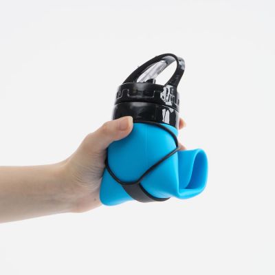 Складная бутылка для воды Langfossen, голубая-6