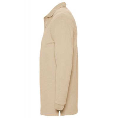 Рубашка поло мужская с длинным рукавом Winter II 210 бежевая-2