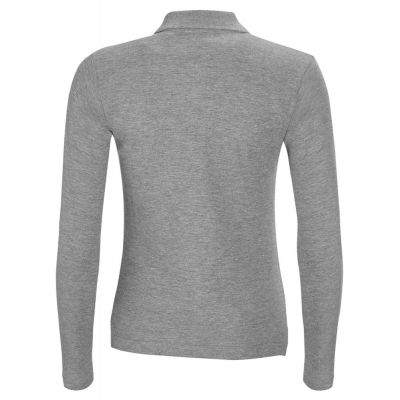 Рубашка поло женская с длинным рукавом Podium серый меланж-1