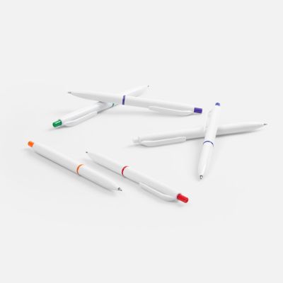 Ручка шариковая Bright Pop, белая с оранжевым-4