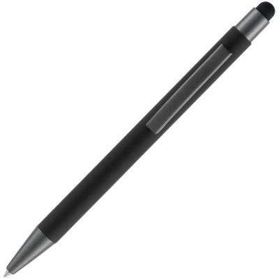 Ручка шариковая Atento Soft Touch Stylus со стилусом, черная-2