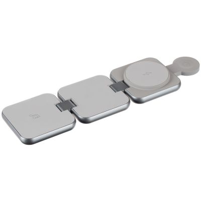 Складная станция беспроводной зарядки Terza, серебристая-2