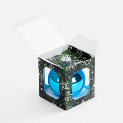 Коробка с полноцветной печатью для елочного шара 10 см-6