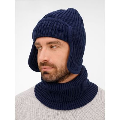 Шапка-ушанка Catch Match, темно-синяя-6