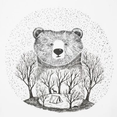 Холщовая сумка Bear, молочно-белая-2