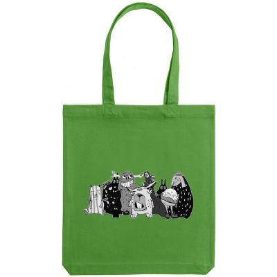 Холщовая сумка «Все мы немного монстры», ярко-зеленая-1