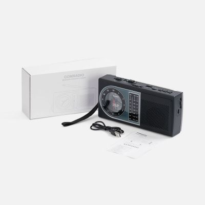 Bluetooth-колонка с радио Comradio, черная-6