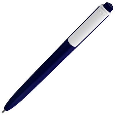 Ручка шариковая Pigra P02 Mat, темно-синяя с белым-1