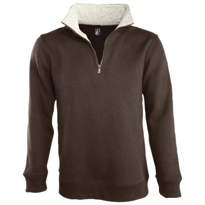 Толстовка Scott 290 с контрастным воротником на молнии шоколадно-коричневый-0