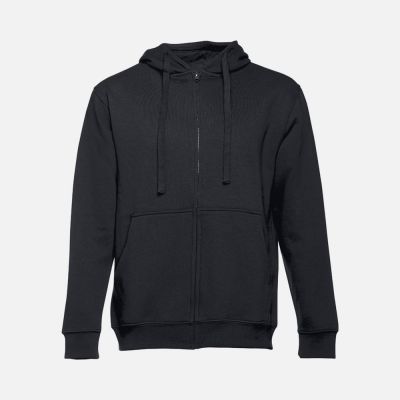Толстовка мужская на молнии с капюшоном Amsterdam, черная-0
