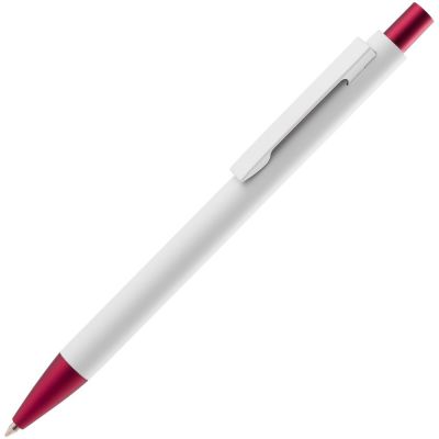 Ручка шариковая Chromatic White, белая с красным-0