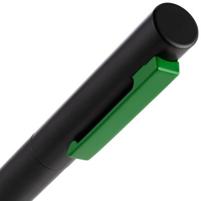Ручка шариковая Inkolor, черная с зеленым-3