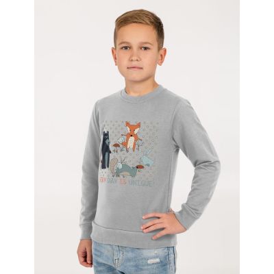 Свитшот детский Every Day is Unique, серый меланж-3