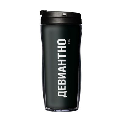 Термостакан «Девиантно», с черной крышкой-0