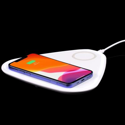 Станция беспроводной зарядки с антистрессом Countdown, белая-4