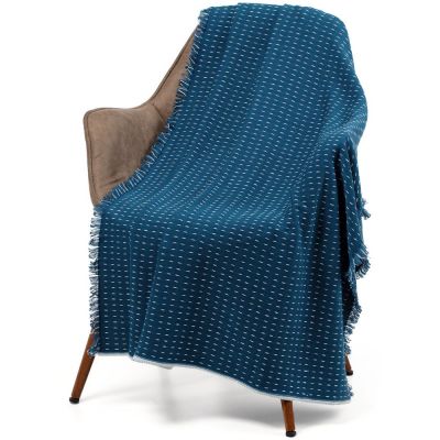 Плед Fringy, синий с голубым-0