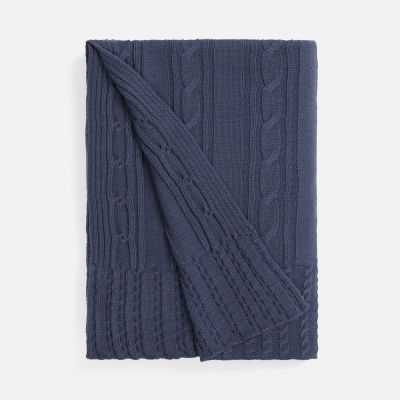 Плед Remitti, серо-синий (сланец)-0