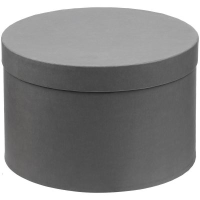 Коробка круглая Hatte, серая, уценка-0