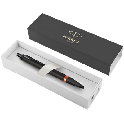 Ручка шариковая Parker IM Professionals Flame Orange BT, черная с оранжевым-3