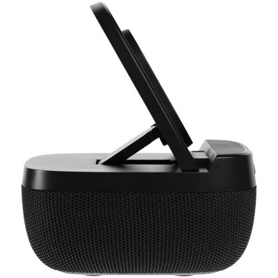 Колонка с беспроводной зарядкой Esca и подсветкой логотипа, черная-10