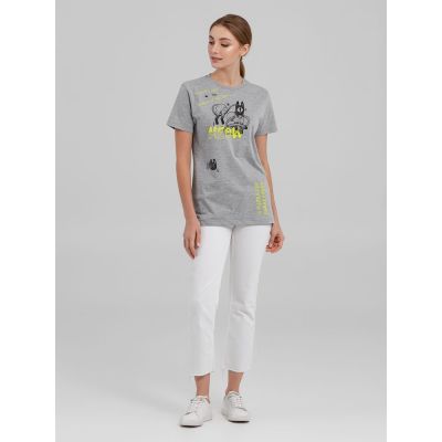 Футболка с термонаклейками Meow, серый меланж-9