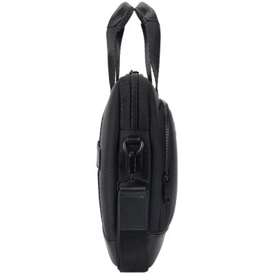 Сумка для ноутбука Santiago с кожаной отделкой, черная-4