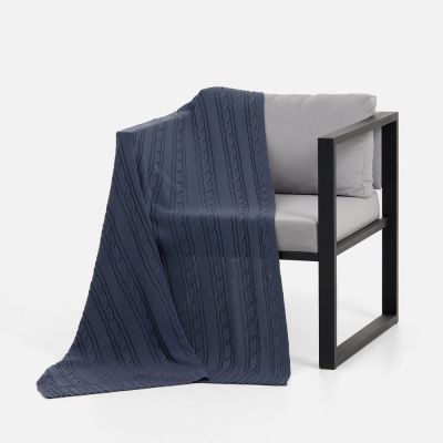 Плед Remitti, серо-синий (сланец)-1