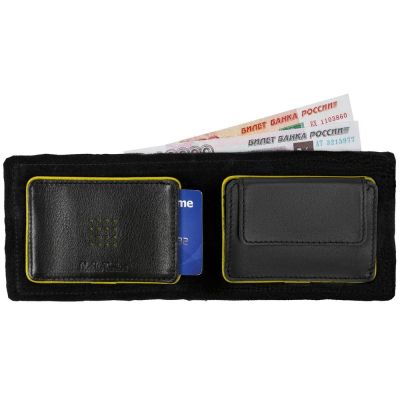 Кошелек Partinico, черный с желтым-4