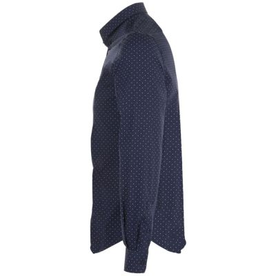 Рубашка мужская Becker Men, темно-синяя с белым-2