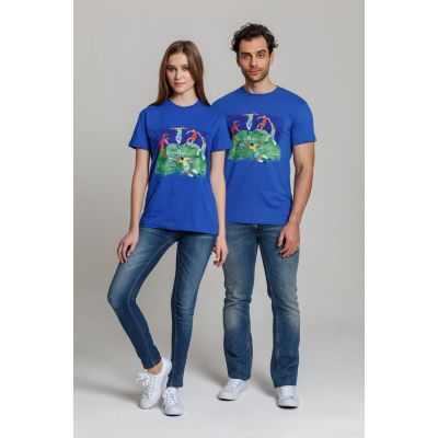 Футболка мужская «Футбол via Матисс» 160, ярко-синяя-6