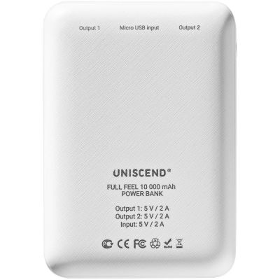 Внешний аккумулятор Uniscend Full Feel 10000 мАч с индикатором, белый-3