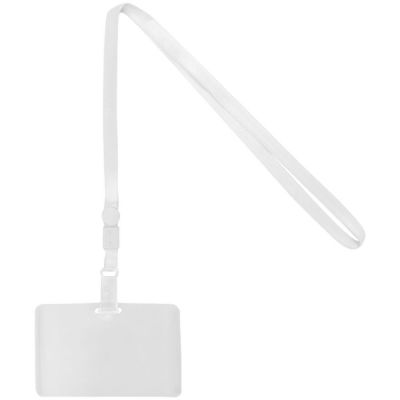 Карман для бейджа с лентой Indicate, белый-0